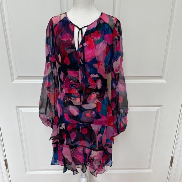 Marengo Abstract Chiffon Silk Blouson Dress from PARKER - Picture 2 of 8